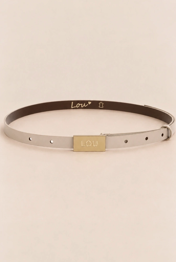 Lita Belt - dámský pásek v odstínu ecru s exkluzivní zlatou sponou