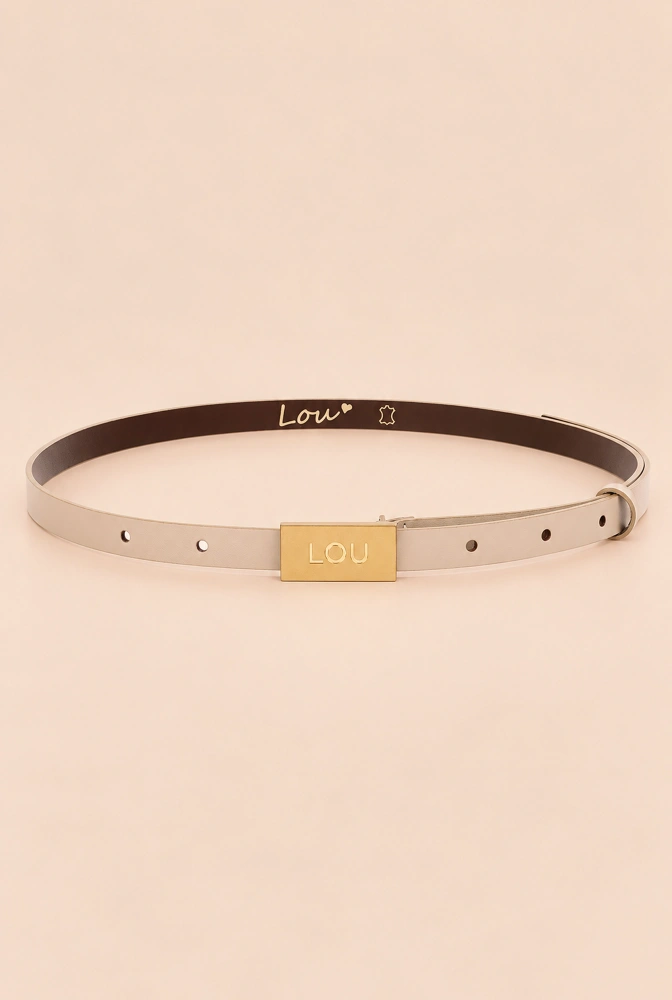 Lita Belt - dámský pásek v odstínu ecru s exkluzivní zlatou sponou