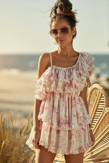 Adora - jemné, asymetrické šaty z roubené látky 