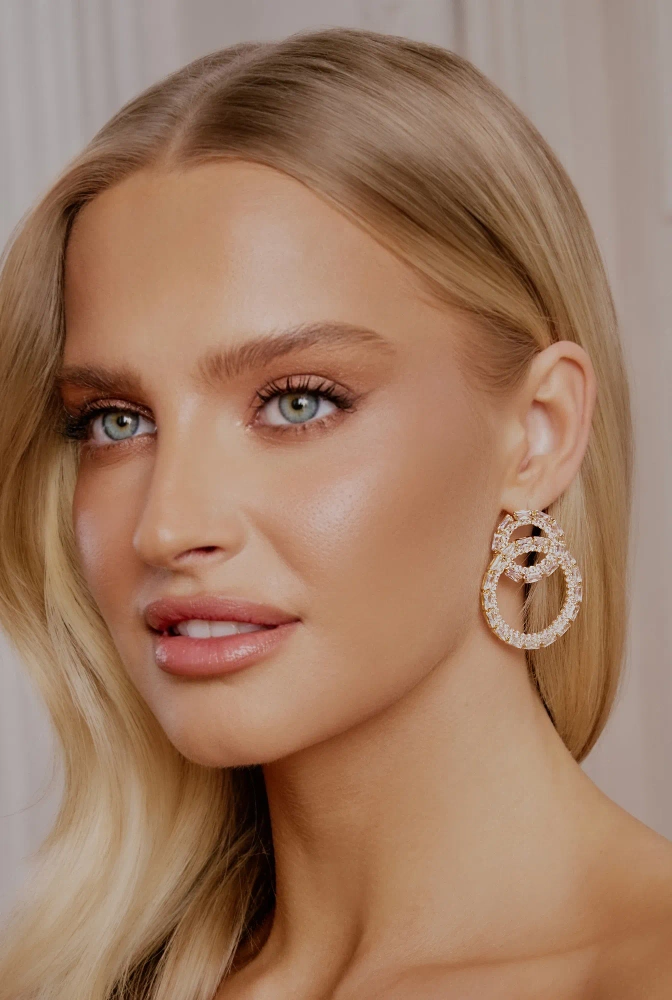 Doly - pozlacené náušnice se zirkony